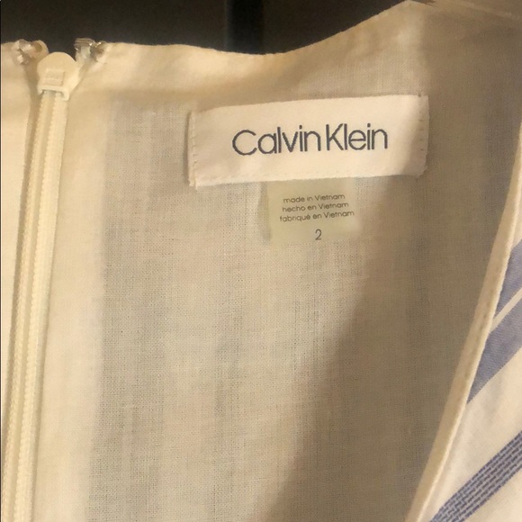 🎉🔥 HP!! NWT! Calvin Klein striped cotton dress size 2 - Picture 6 of 9